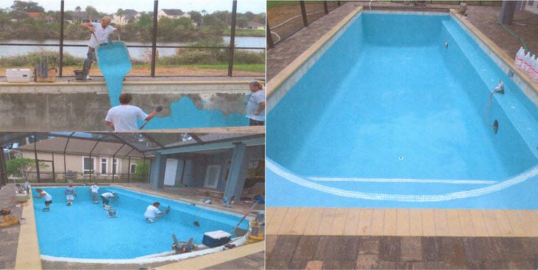 Plastering pool surface