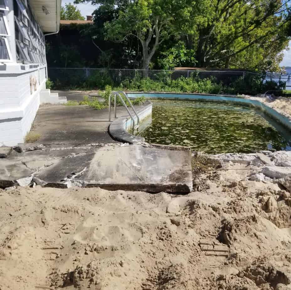 Pool remodel before