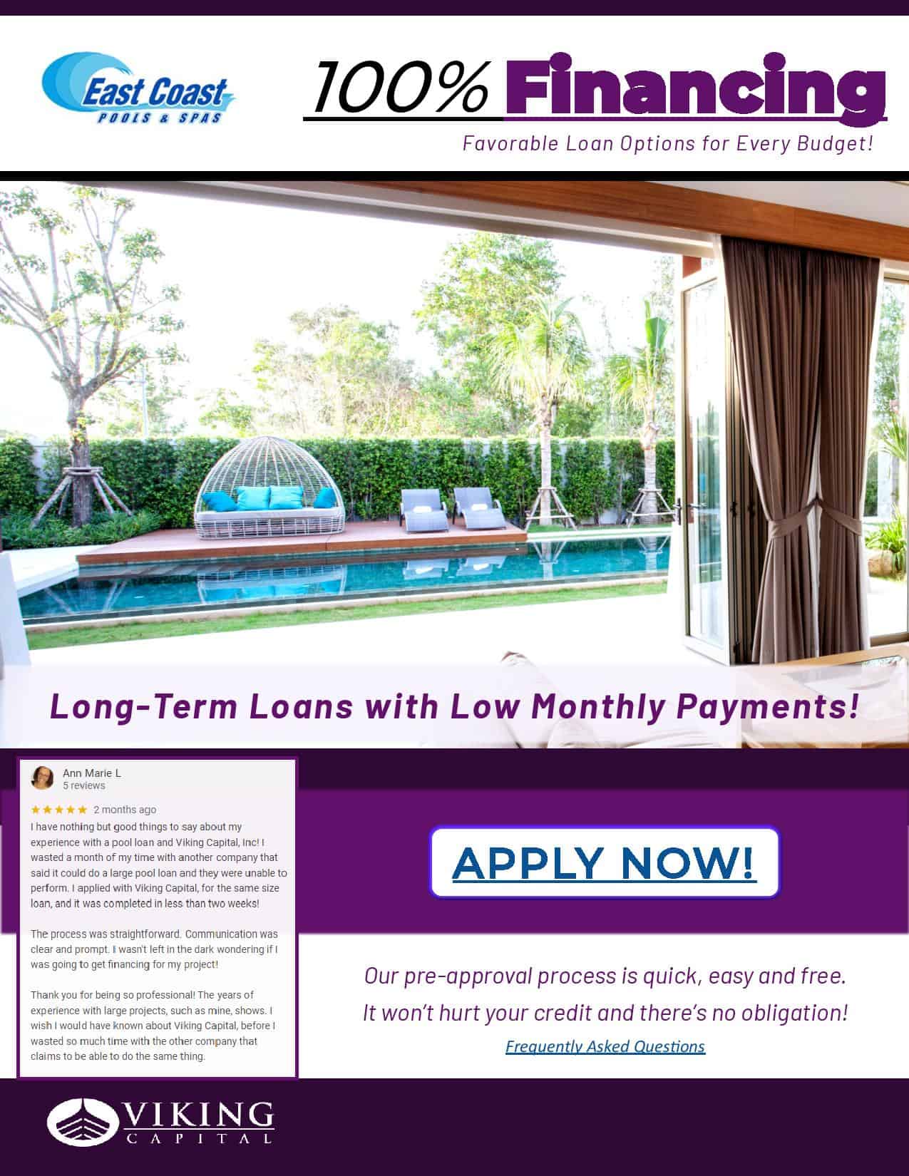 Financing & Loans for Pool Projects East Coast Pools & Spas